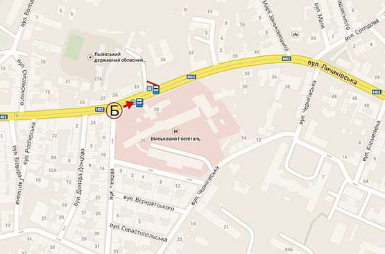 Схема рекламной плоскости по адресу Личаківська, 35