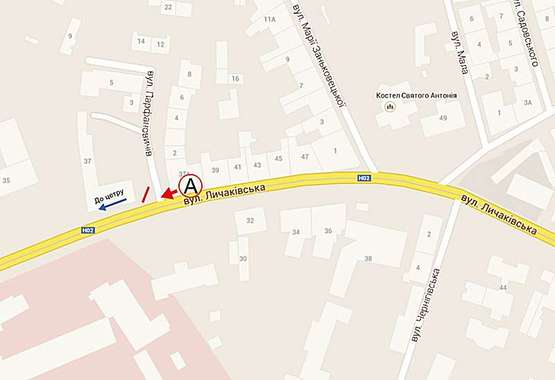 Схема рекламной плоскости по адресу Личаківська, військомат