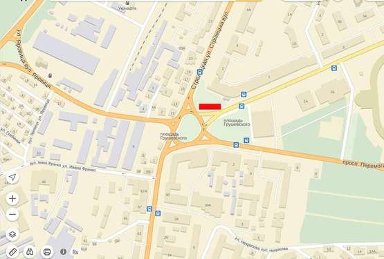 Схема рекламной плоскости по адресу Незалежності - пр. Грушевського