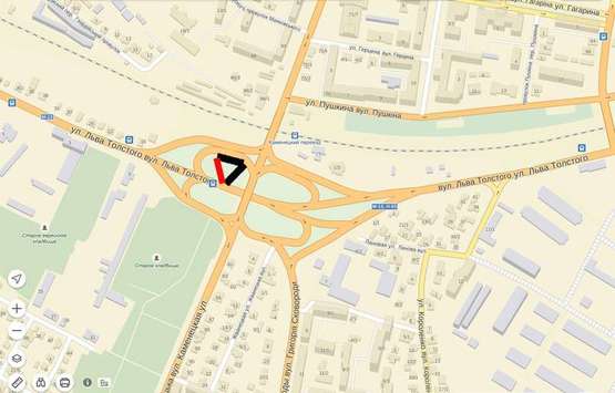 Схема рекламної площини за адресою Толстого (розв'язка) сторона Б