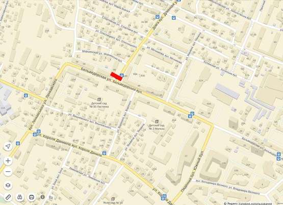 Схема рекламної площини за адресою Довга - вул. Бельведерська