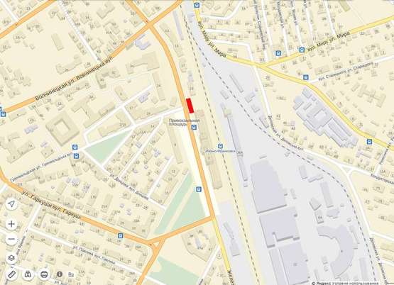 Схема рекламной плоскости по адресу Привокзальна зліва від вокзалу ( лівий)