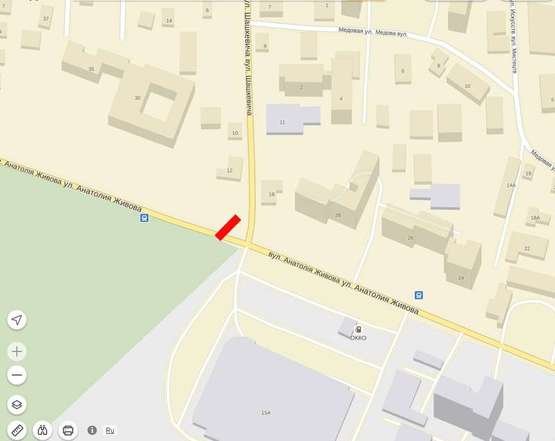 Схема рекламной плоскости по адресу Живова - Шашкевича ( нижній)