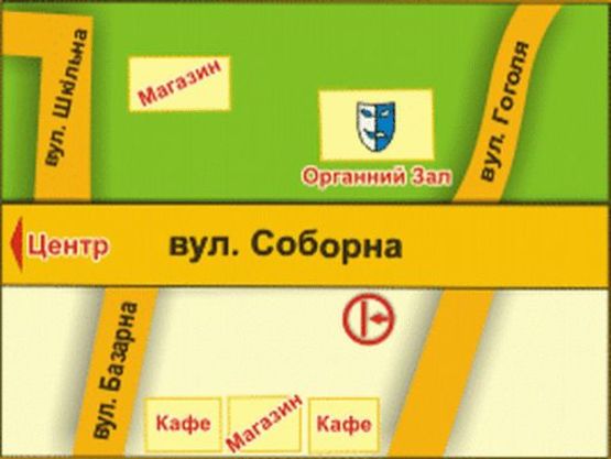 Схема рекламної площини за адресою вул. Соборна (навпроти Органного залу), місце 2