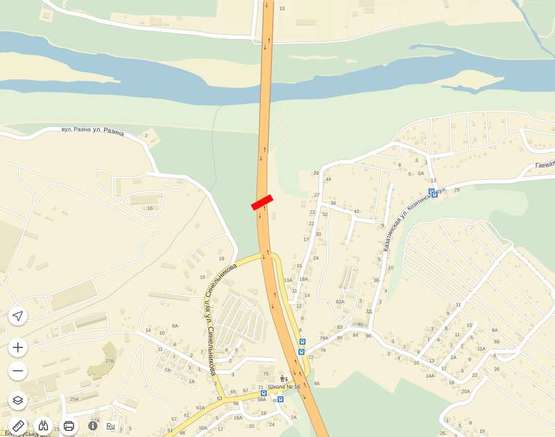 Схема рекламної площини за адресою Ізмайлівська (розд. смуга, від ринку); м.3