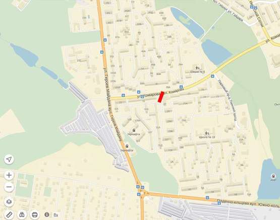 Схема рекламной плоскости по адресу Комарова 27, Торговий центр