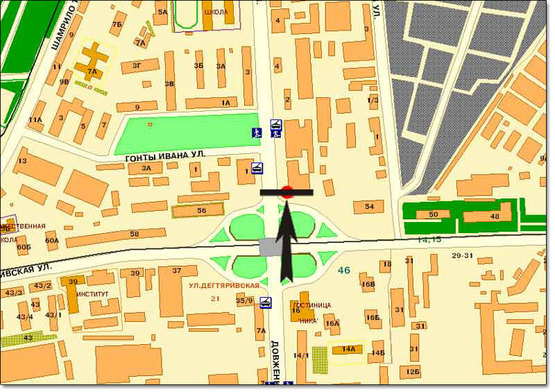 Схема рекламной плоскости по адресу ул.О.Телиги,2 (направл.на Петровку) левый