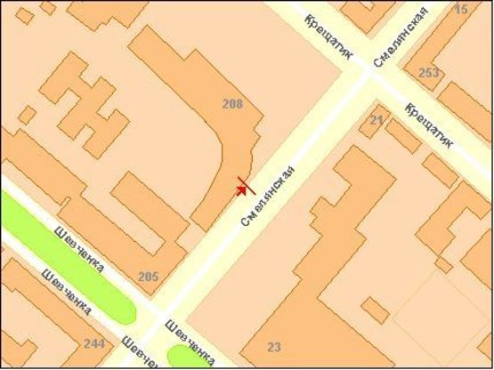 Схема рекламной плоскости по адресу Смилянская ул. 200, напротив Дома Торговли !!! Размер 1.22х1.84 м !!!