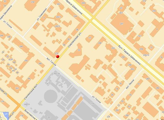 Схема рекламной плоскости по адресу Смилянская ул. / Гоголя ул. 279 !!! Размер 1.22х1.84 м !!!