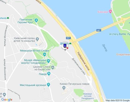 Схема рекламной плоскости по адресу Днепровский спуск 6