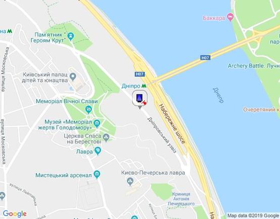 Схема рекламной плоскости по адресу Днепровский спуск 8