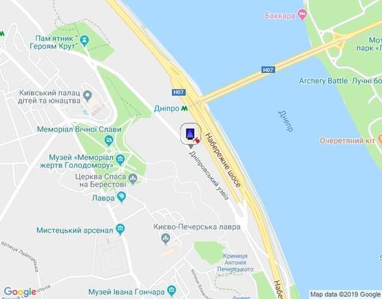 Схема рекламної площини за адресою Днепровский спуск 9