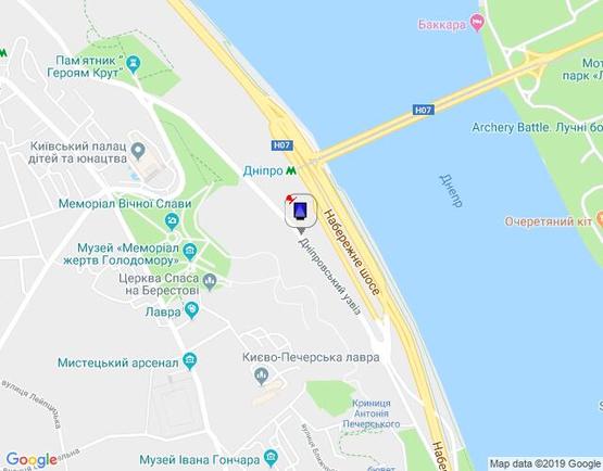 Схема рекламной плоскости по адресу Днепровский спуск 9