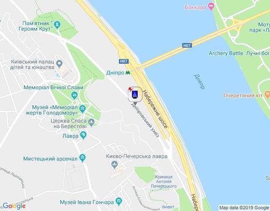 Схема рекламной плоскости по адресу Днепровский спуск 10