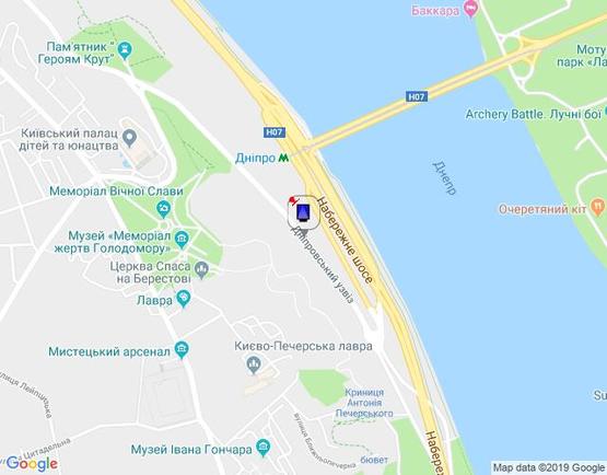 Схема рекламной плоскости по адресу Днепровский спуск 11