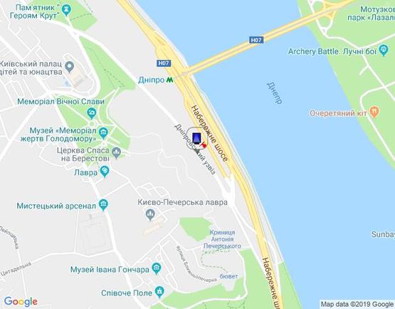 Схема рекламной плоскости по адресу Днепровский спуск 12