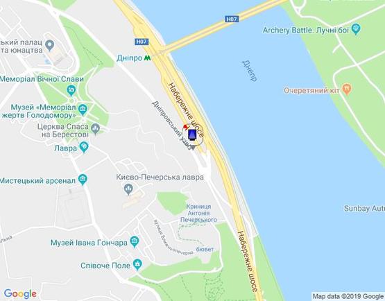 Схема рекламної площини за адресою Днепровский спуск 14