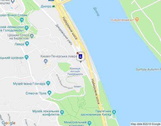 Схема рекламной плоскости по адресу Днепровский спуск 17