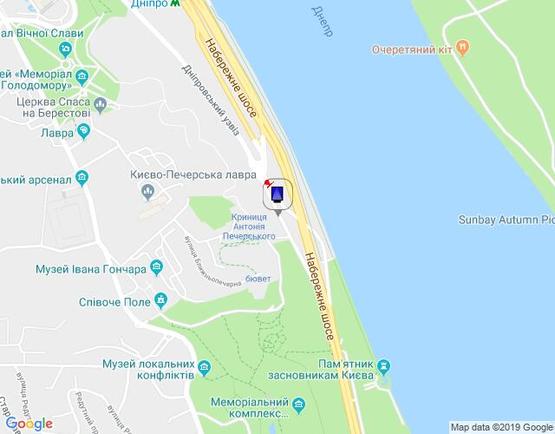 Схема рекламной плоскости по адресу Днепровский спуск 19