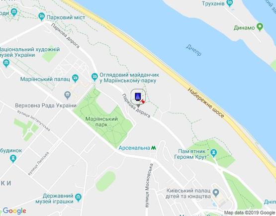 Схема рекламної площини за адресою Парковая дорога 7