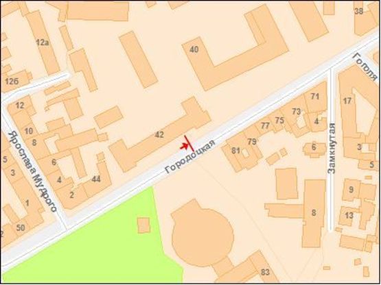 Схема рекламної площини за адресою Городоцкая ул., 42 (напротив правого угла д. 79)