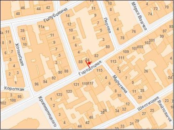 Схема рекламной плоскости по адресу Городоцкая ул., 86 (в зоне перекр. с ул. Головатского)