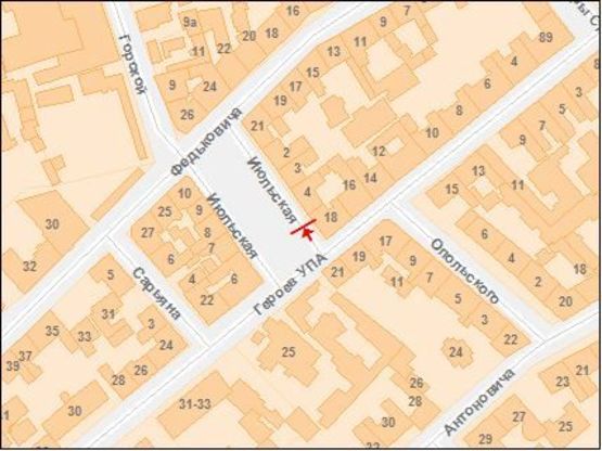 Схема рекламної площини за адресою Липневая пл., 4