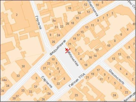 Схема рекламної площини за адресою Липневая пл., 8