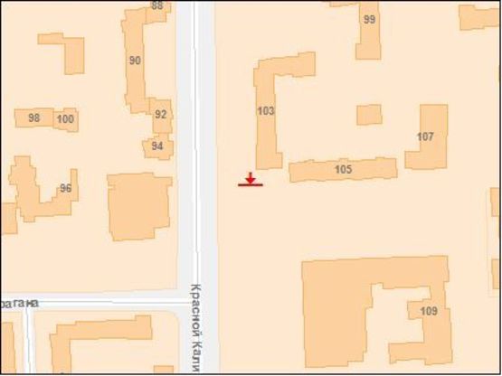 Схема рекламної площини за адресою Червоной Калины пр. 109 (3)