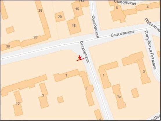 Схема рекламної площини за адресою Кавалеридзе ул./ Сыховская ул., к Зеленой ул.