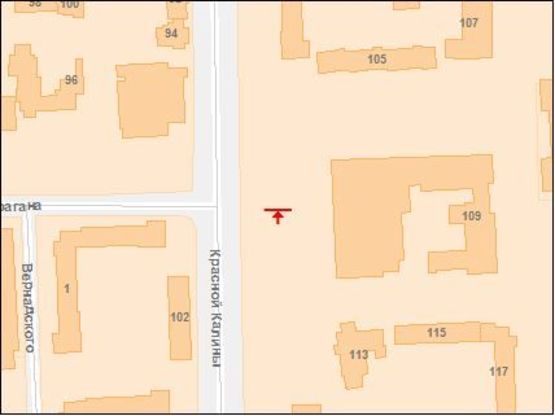 Схема рекламної площини за адресою Червоной Калины пр. 109 (1)