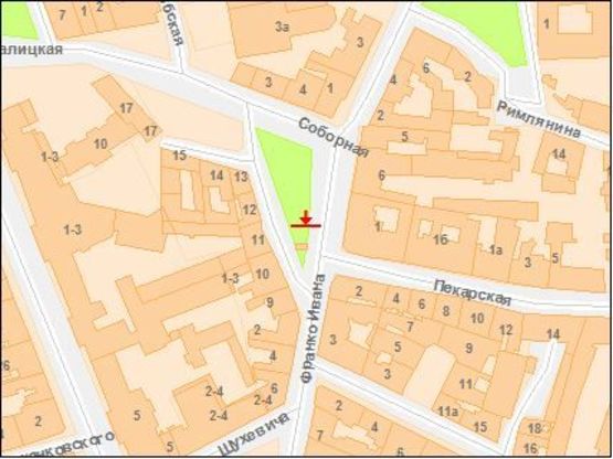 Схема рекламної площини за адресою Соборная Пл.