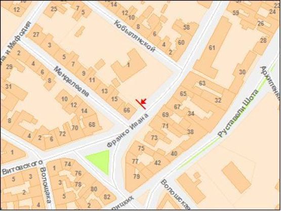 Схема рекламної площини за адресою Франко Ивана ул. 66 (2)