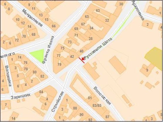 Схема рекламної площини за адресою Руставели Шота ул., 42