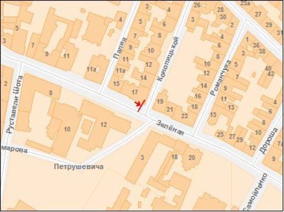 Схема рекламної площини за адресою Зеленая ул. / Конопнитская ул.