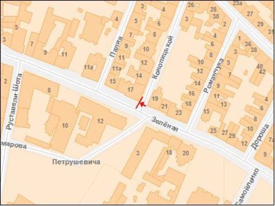 Схема рекламної площини за адресою Зеленая ул. / Конопнитская ул.