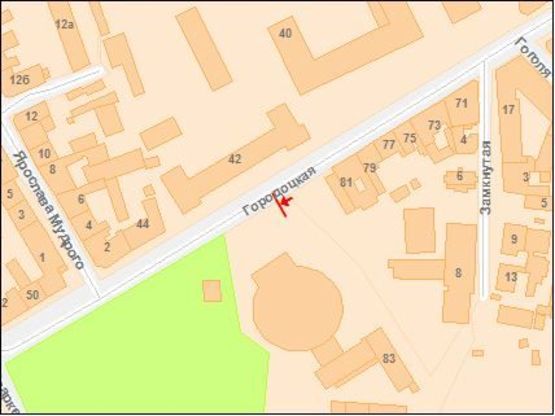 Схема рекламної площини за адресою Городоцкая ул.  83, вход в цирк