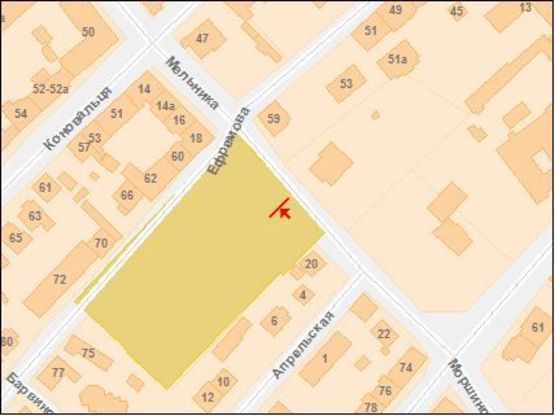 Схема рекламної площини за адресою Мельника ул., 18, возле палаца игровых видов спорта "Украина"