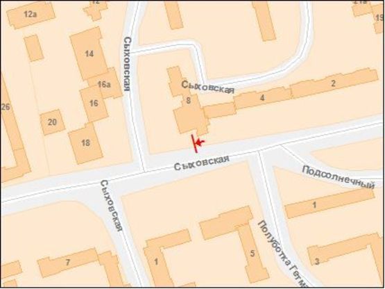 Схема рекламної площини за адресою Сыховская ул. 12, возле рынка "Замок" (2)