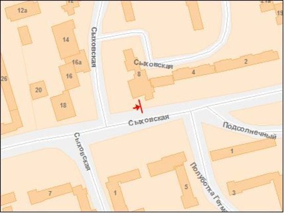 Схема рекламної площини за адресою Сыховская ул. 12, возле рынка "Замок" (2)