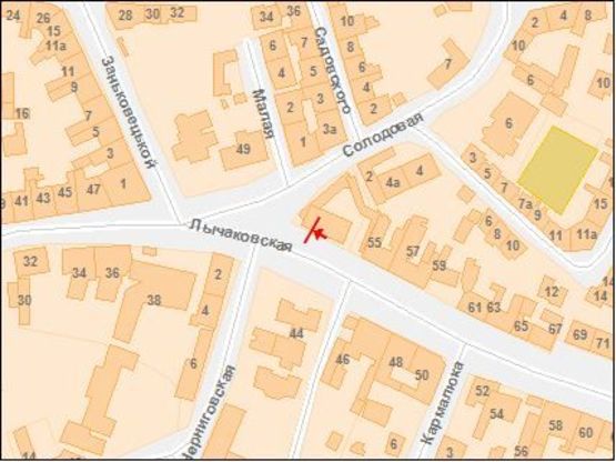 Схема рекламної площини за адресою Лычаковская ул.,  возле "Винниковского" рынка