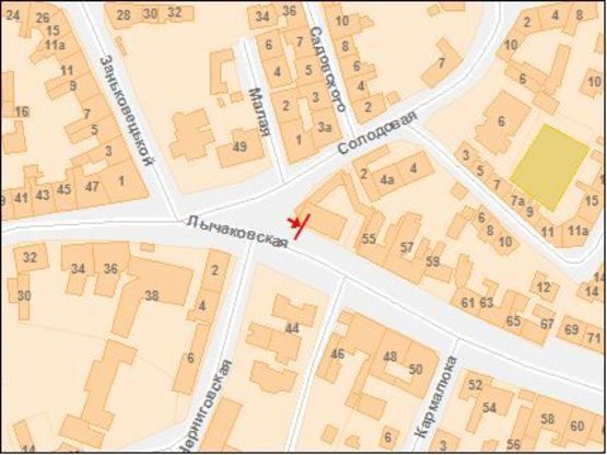 Схема рекламної площини за адресою Лычаковская ул.,  возле "Винниковского" рынка