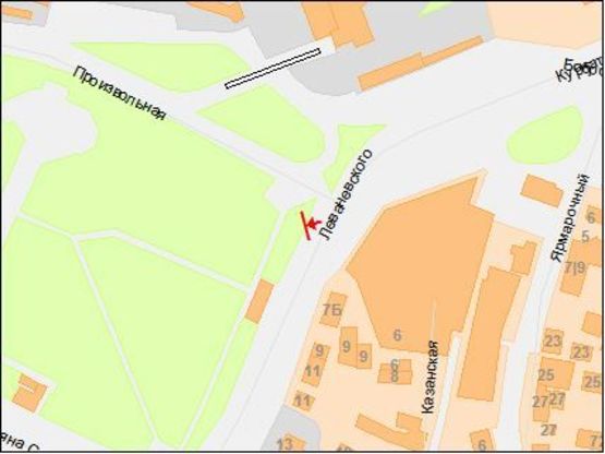 Схема рекламной плоскости по адресу Леваневского ул. - Автовокзал