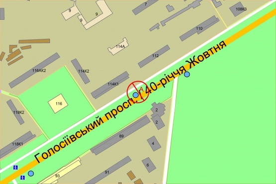 Схема рекламної площини за адресою просп. Голосіївський (40-річчя Жовтня), 114