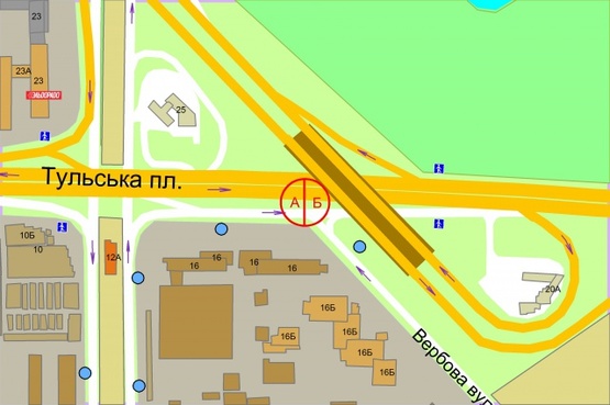 Схема рекламної площини за адресою Степана Бандери (Московський) проспект, 16 на розподілювачі