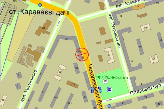 Схема рекламной плоскости по адресу Чоколівський бульвар, 35