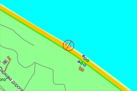 Схема рекламной плоскости по адресу Набережне шосе (2),(за 800 метрів до Паркового мосту по ходу від мосту Метро)