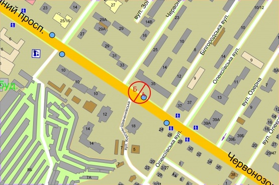 Схема рекламної площини за адресою Валерія Лобановського (Краснозвездный) проспект, 35 рух від Севастопольська площа, ліворуч