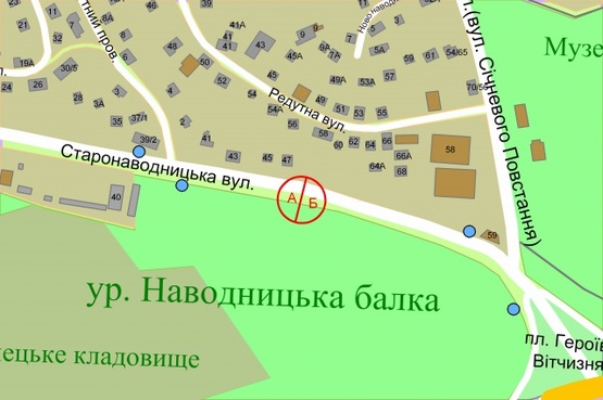 Схема рекламной плоскости по адресу Старонаводницька, 47 (навпроти)