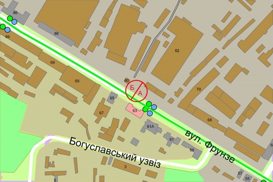 Схема рекламної площини за адресою Кирилівська (Фрунзе), 82